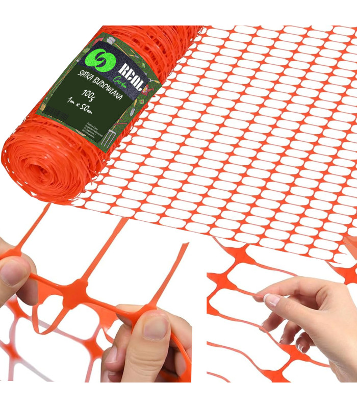 Celtniecības brīdinājuma siets oranžs 1x50m 100g