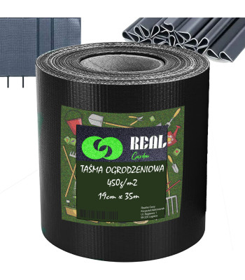 Žoga lente ar 20 klipšiem, 0,19 x 35 m (450g/m²), melna
