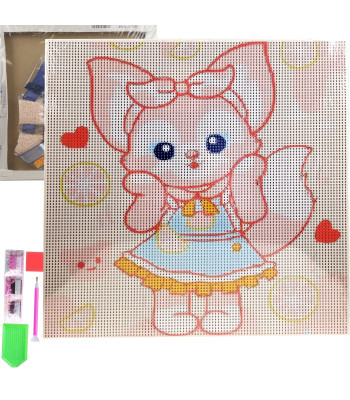 Dimanta izšuvums Diamond Painting – anime dimanta mozaīka uz apakšrāmja, 30x30cm