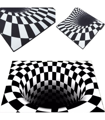 Durvju paklājiņš ar 3D optiskās ilūzijas efektu – balta bedre, 60x90 CM
