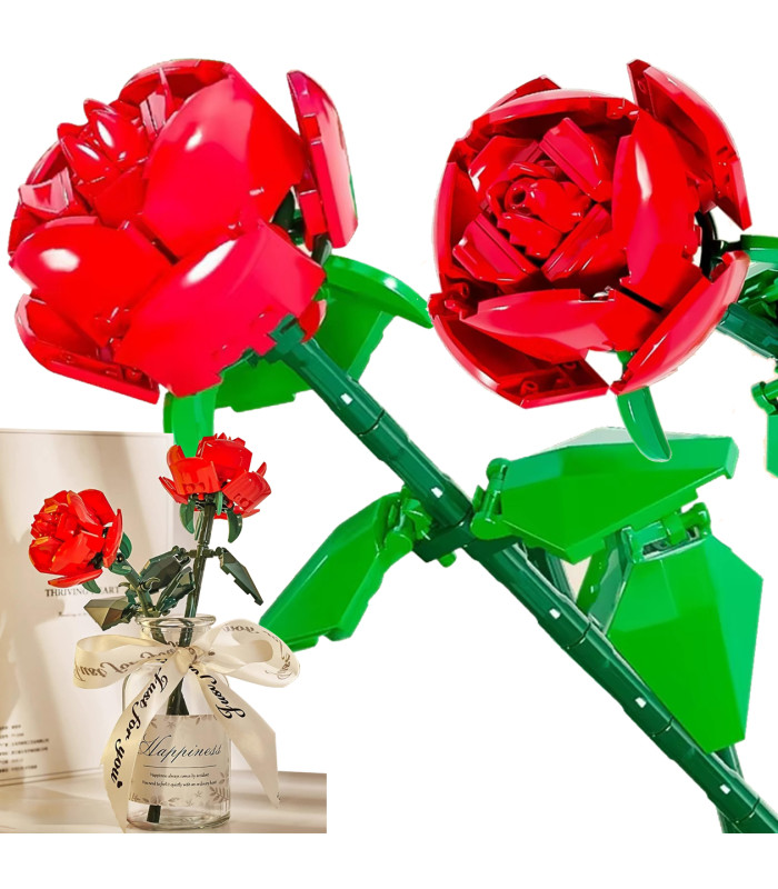 Konstruktīvo klucīšu sarkanā roze