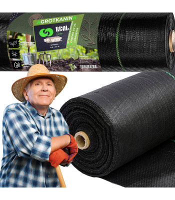 Nezāļu apkarošanas plēve, 0,8 m x 50 m, 90 g/m², melna
