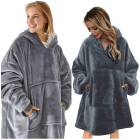 Liela Silta Mētelis Ar Kapuci Pelēkā Krāsā