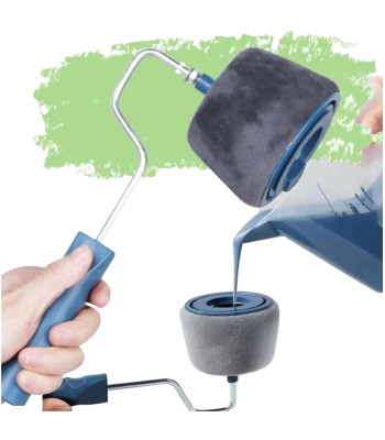 Nepilošs krāsošanas rullītis sienām un stūriem ar spraugu veltnītī PAINT ROLLER