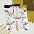 Grezns kurjeru aploksnes sūtījumiem - Thank you, 255x370 mm, balts/zelts