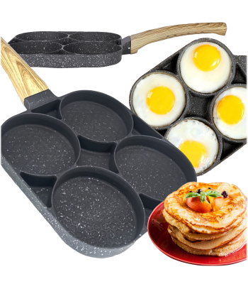 Granīta panna ar 4 nodalījumiem pankūkām un olām RC-K-625