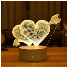 Nakts lampiņa 'Mīlestības sirds' 3D ilūzija