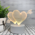 Nakts lampiņa 'Mīlestības sirds' 3D ilūzija