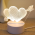 Nakts lampiņa 'Mīlestības sirds' 3D ilūzija
