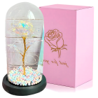 Mūžīgā roze stiklā ar LED apgaismojumu