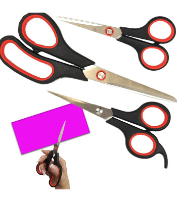 Universālas biroja un skolas šķēres, 3 gab., 19 cm, 16,5 cm un 14 cm