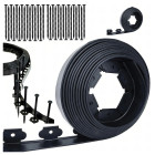 Elastīga zāliena apmale - apmale ar 30 tapām, 0,06 x 10 m, melna