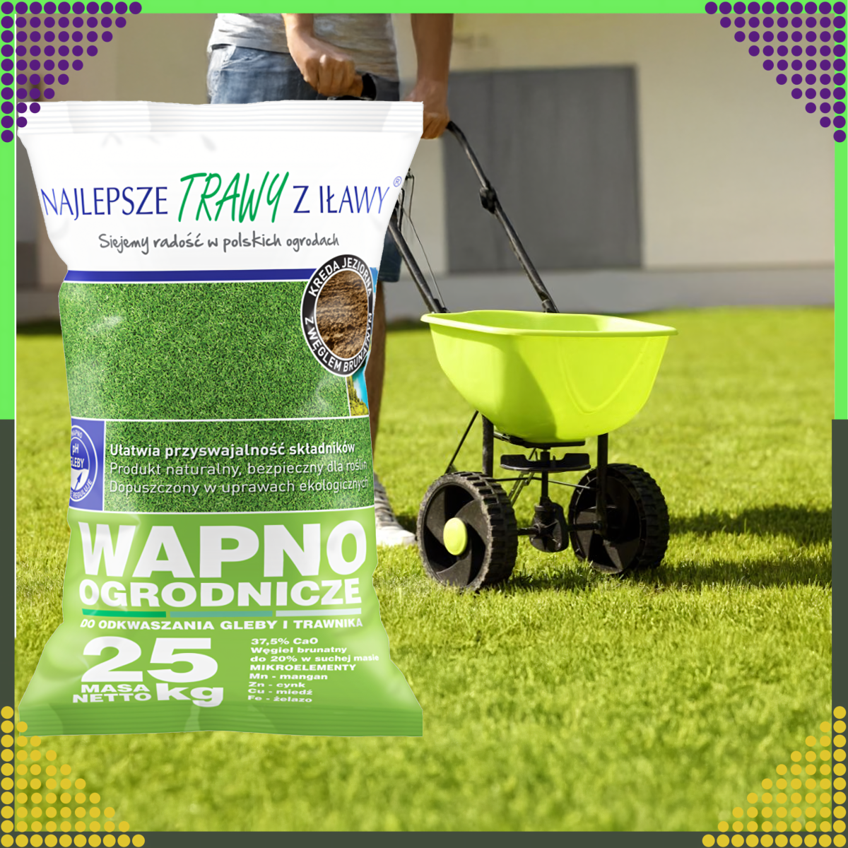 Premium kaļķis augsnes un zāliena atkaļķošanai, ekoloģiskais mēslojums, 25 kg maiss