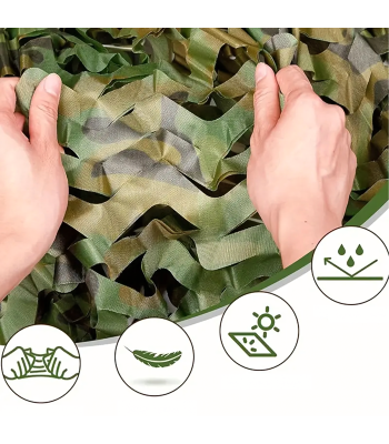 Militārais maskēšanās tīkls dārzam ar kamuflāžas rakstu, ēnošanai, Moro 3x6m