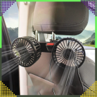 Automašīnas ventilators ar divām galvām un 360° rotējošu mehānismu