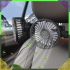 Automašīnas ventilators ar divām galvām un 360° rotējošu mehānismu