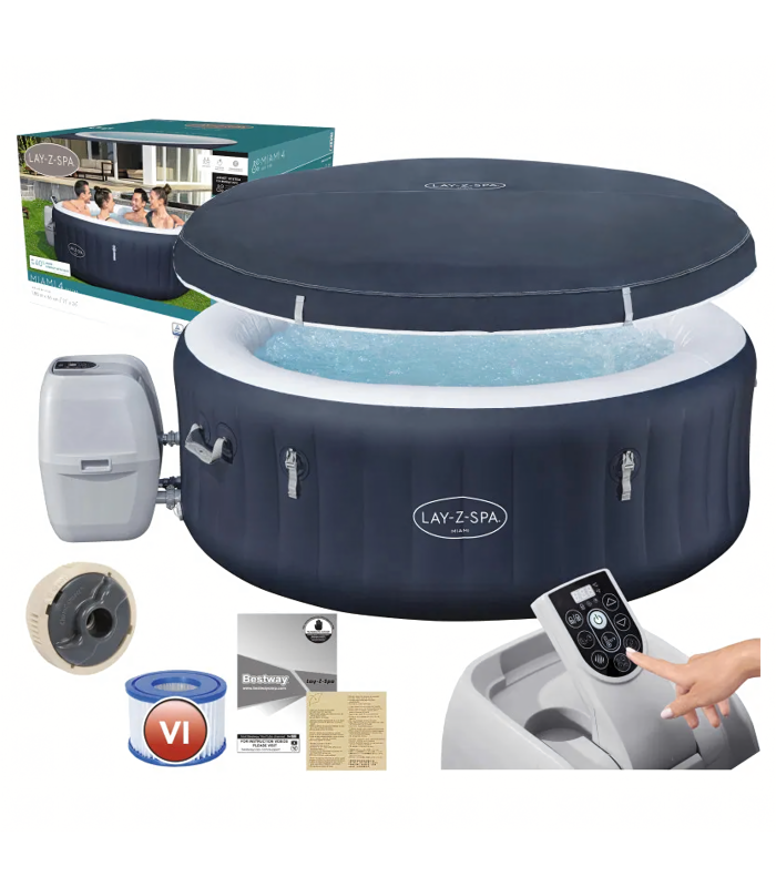 Bestway 6001C Piepūšams SPA Dārzam Lay-Z-Spa Miami AirJet 180x66 cm