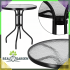 Stikla Galdiņš Kafijas Balkons Terase Patio Apaļš Melns 60 cm
