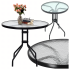 Stikla Galdiņš Kafijas Balkons Terase Patio Apaļš Melns 60 cm