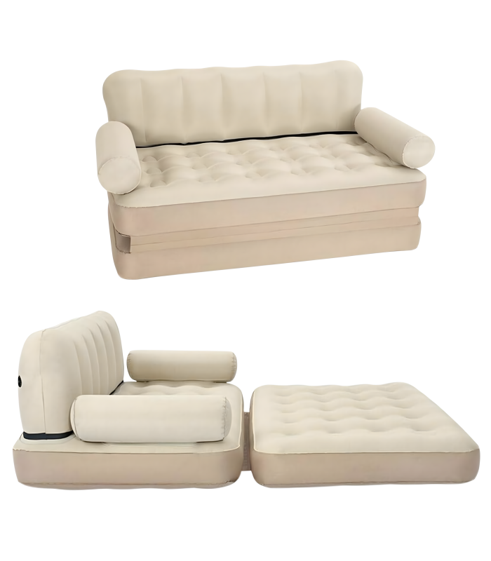5in1 piepūšama divvietīga dīvāngulta, 180x147, krēmkrāsas