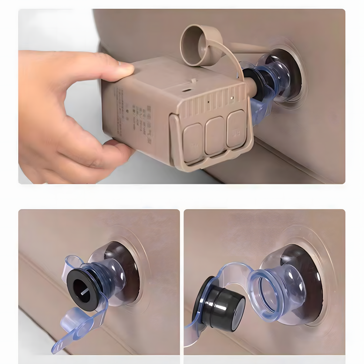 5in1 piepūšama divvietīga dīvāngulta, 180x147, krēmkrāsas