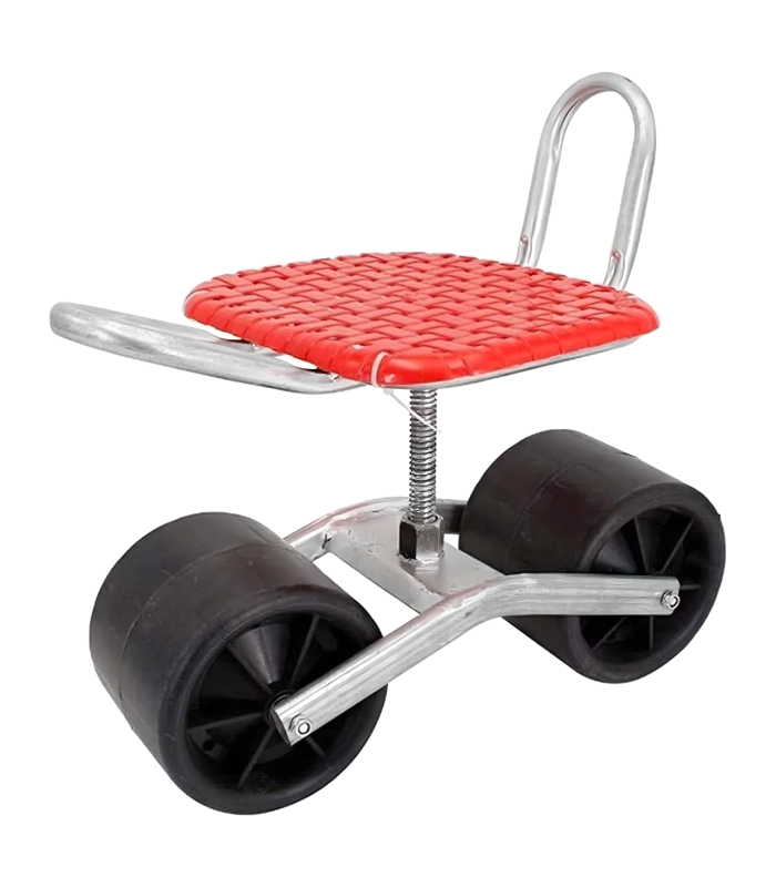 Regulējams dārza krēsls ar riteņiem, atzveltni un grozāmu sēdekli, REAL GARDEN 1213