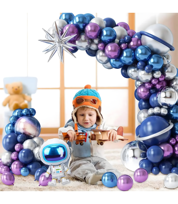 Balonu virtene, balonu komplekts dzimšanas dienai „Astronauts” 108 elementi