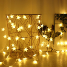 LED Gaismu Aizkars Zvaigznes 100 LED | 10m | Silta Balta Gaisma