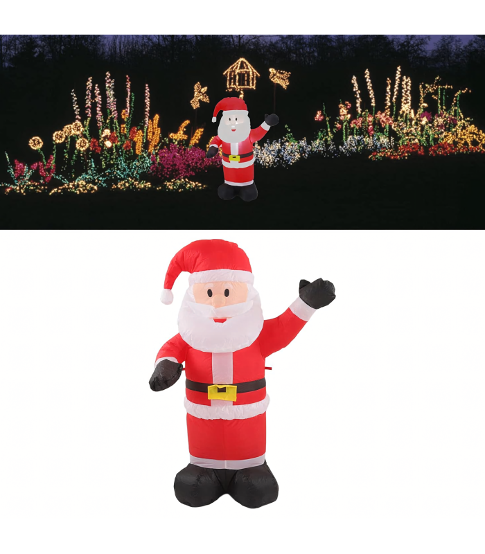 Piepūšams Ziemassvētku Vecītis Ar Apgaismojumu 150cm
