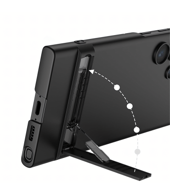 Plecki plāns aizsargvāciņš ar statīvu, melns, Samsung Galaxy S24 Ultra