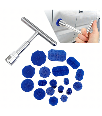 Virsbūves iespiedumu noņemšanas komplekts automašīnai, Puller āmurs + 18 uzgaļi