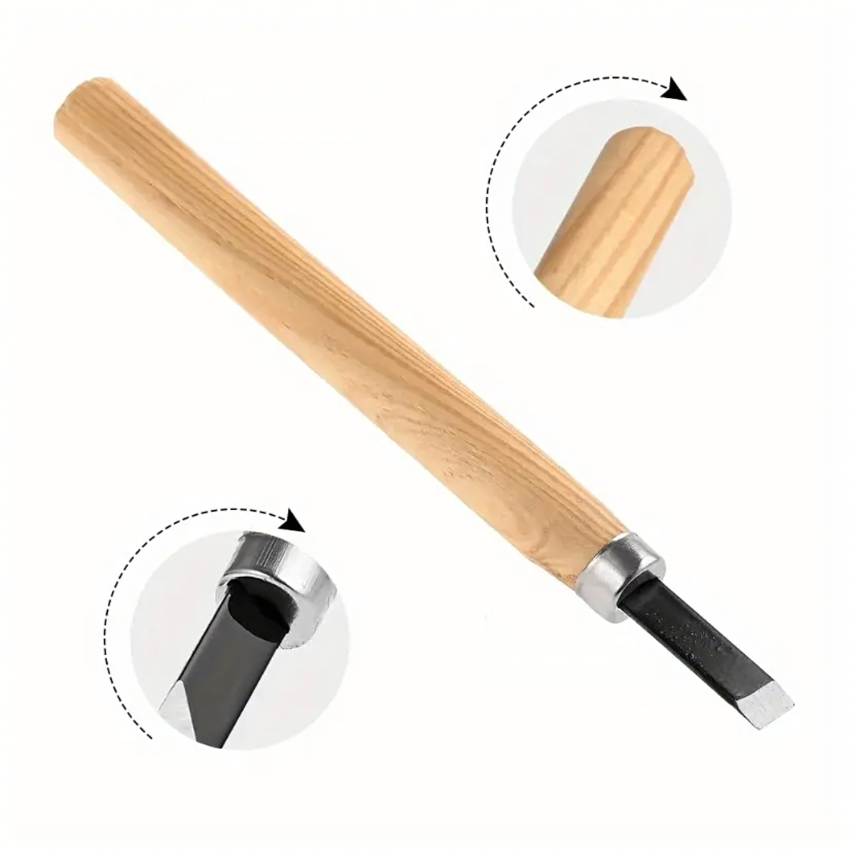 12 gabalu kalta komplekts kokgriezumiem ar koka rokturiem