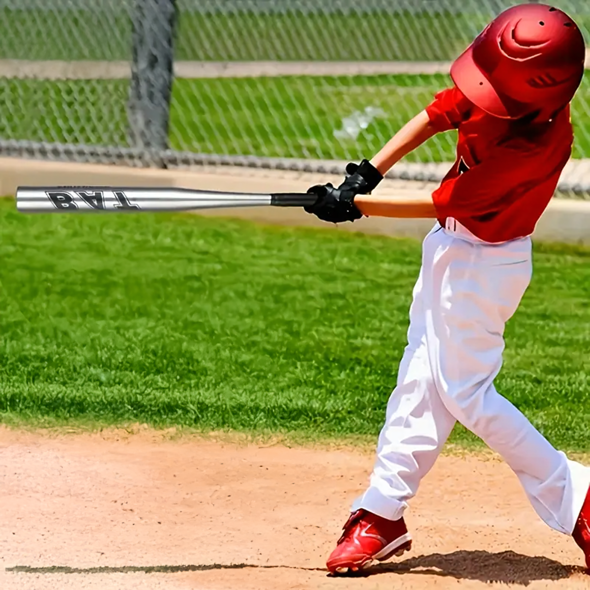 Alumīnija Beisbola Nūja 25" 64cm Treniņiem Sarkanā