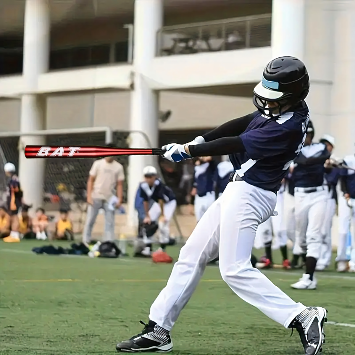 Alumīnija Beisbola Nūja 25" 64cm Treniņiem Sarkanā