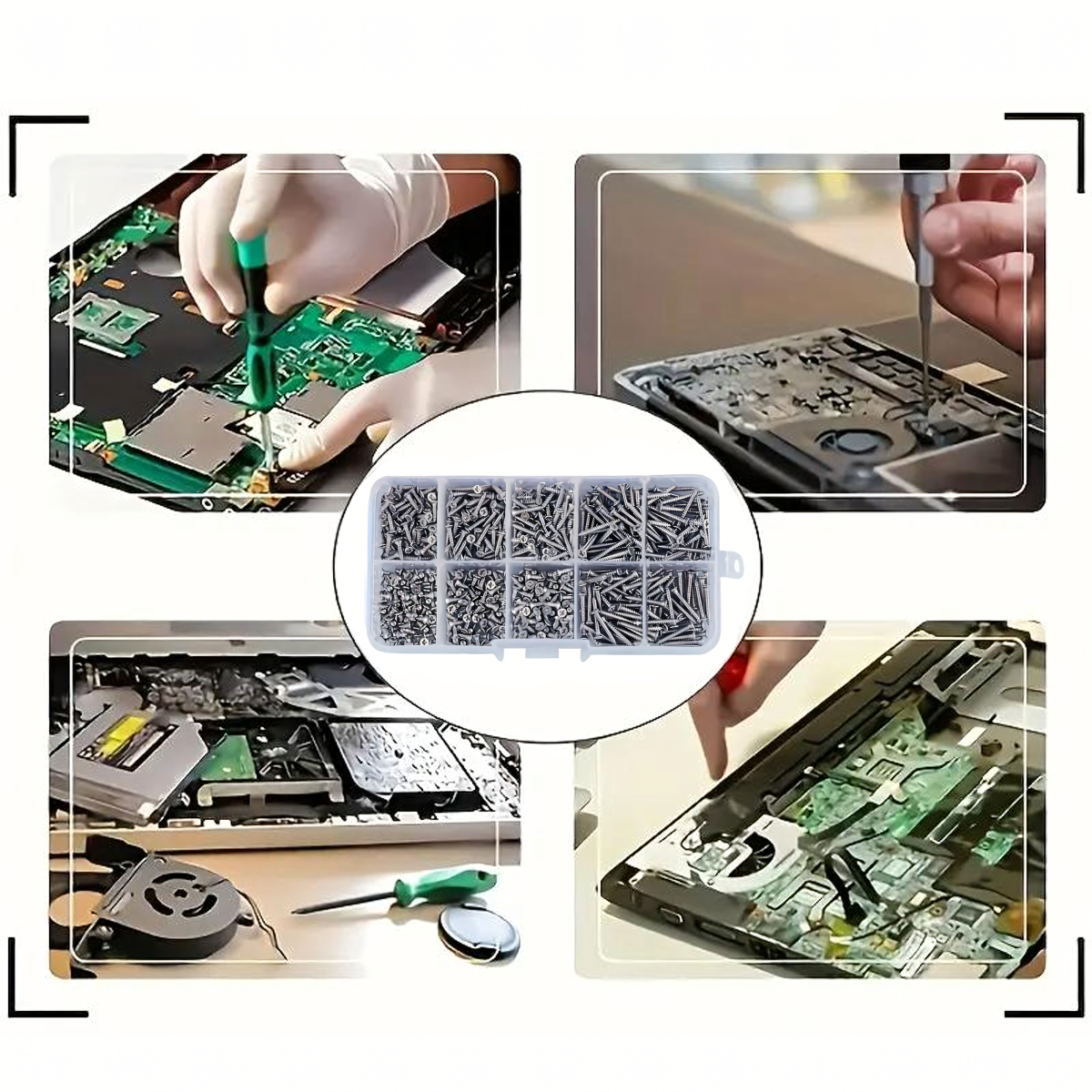 Universālie skrūvju komplekts M2 koksnei elektronikai tēraudam 800 gab