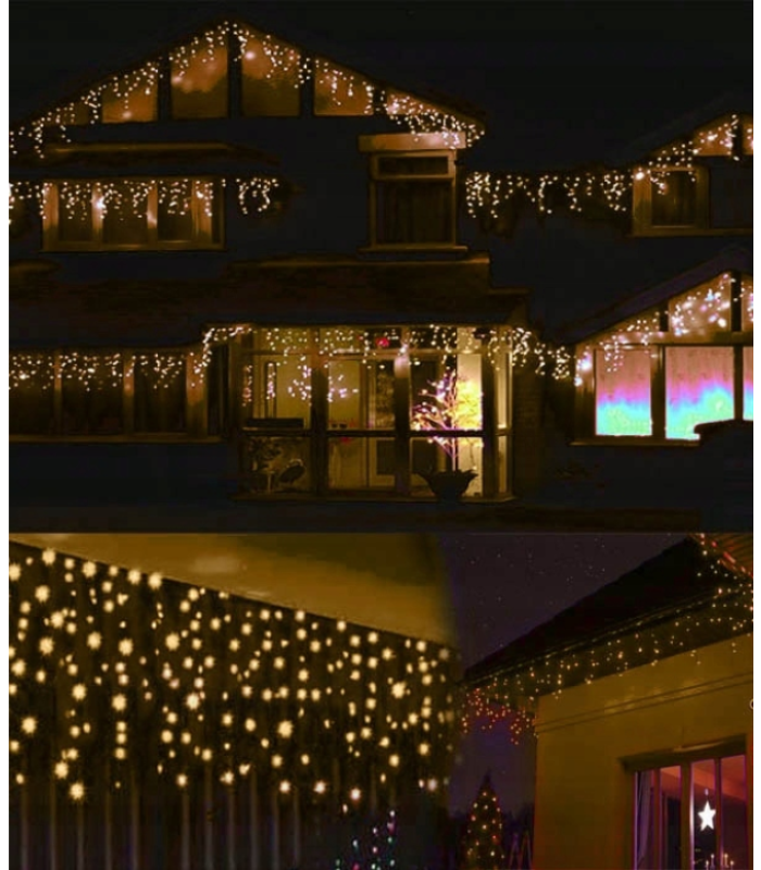Ziemassvētku LED lampiņas 500 LED dekoratīvās ārējās IP44 32M Siltas