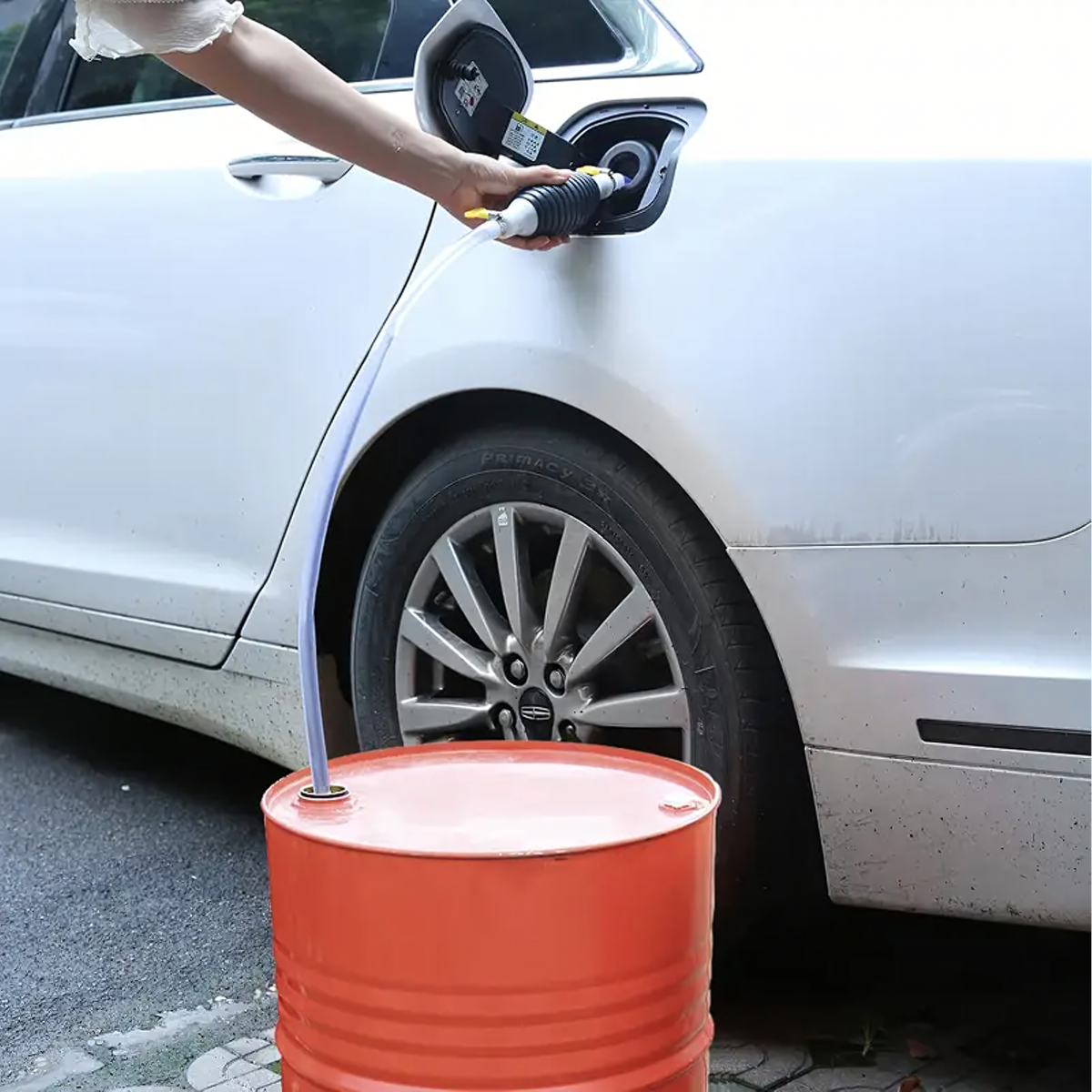 Rokas sūknis degvielai eļļai šķidrumiem ar šļūteni