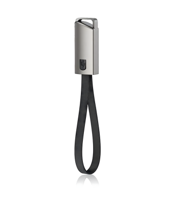Uzlādes un datu kabelis ar atslēgu piekariņa siksniņu, USB-C–USB-A