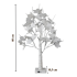 LED svētku dekoratīvs koks - balta bērzs 60 cm