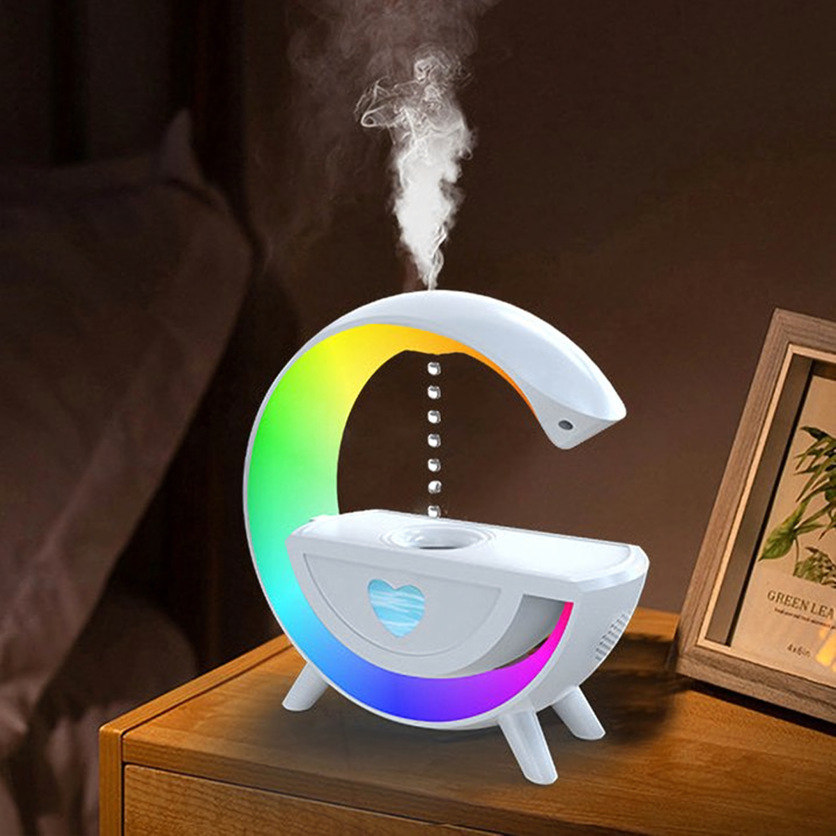 Gaisa mitrinātājs ar antigravitācijas aromterapiju un nakts lampu
