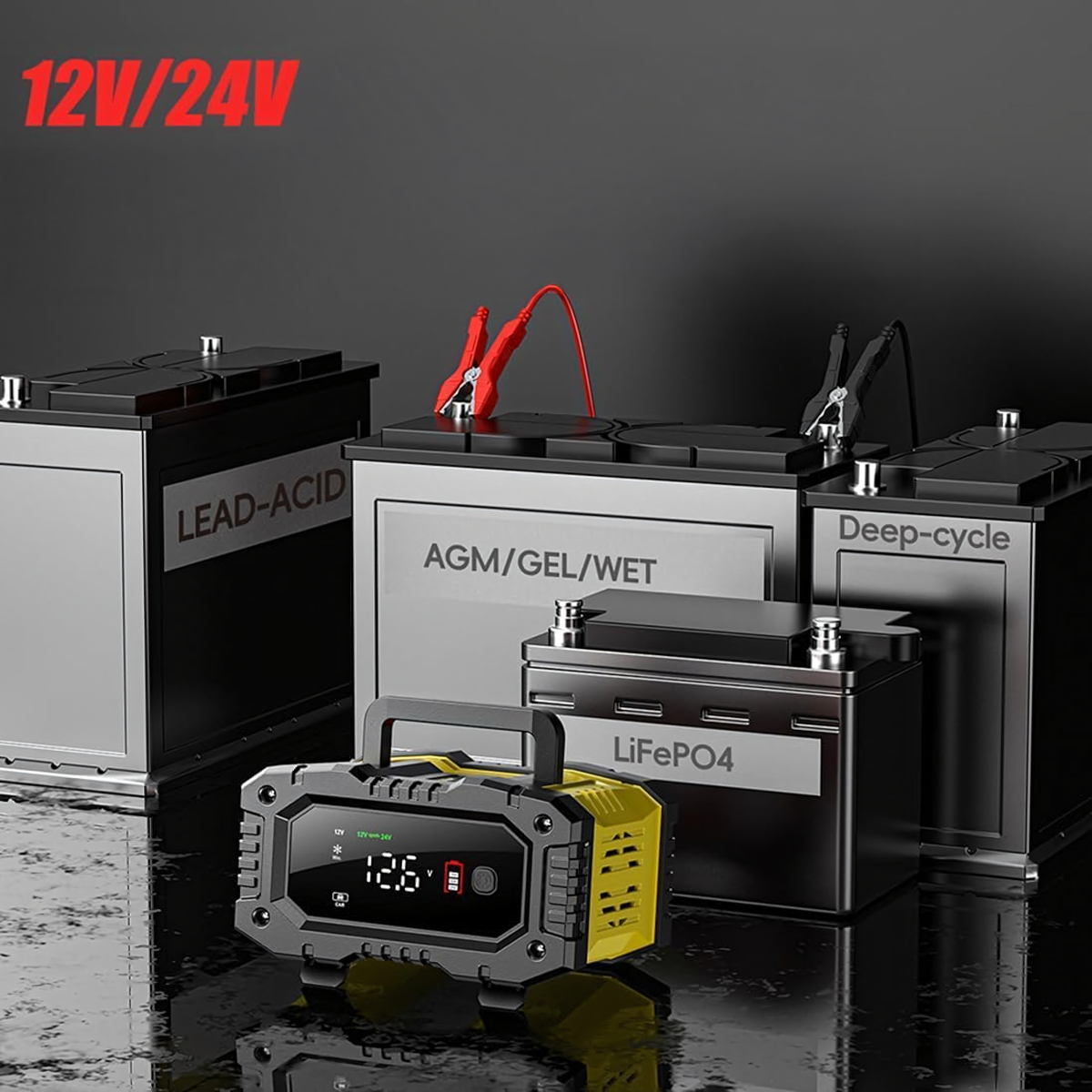 Lādētājs ar Booster 12/24V