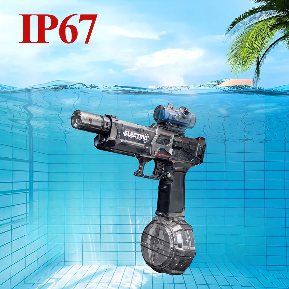 Elektriskais ūdens pistole ar LED apgaismojumu
