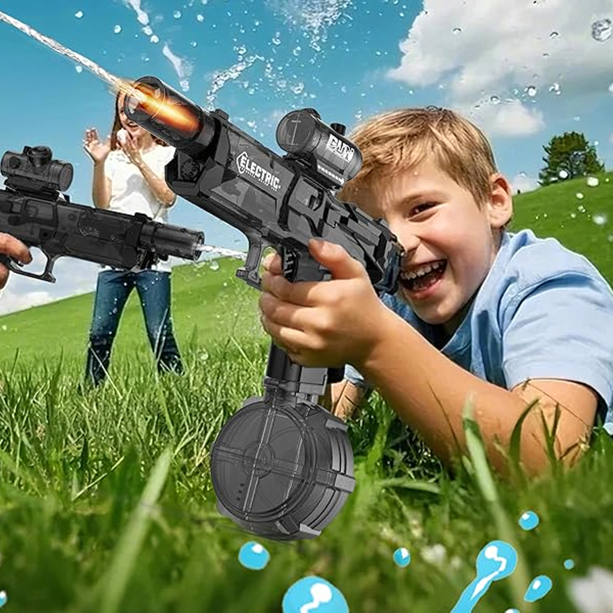 Elektriskais ūdens pistole ar LED apgaismojumu