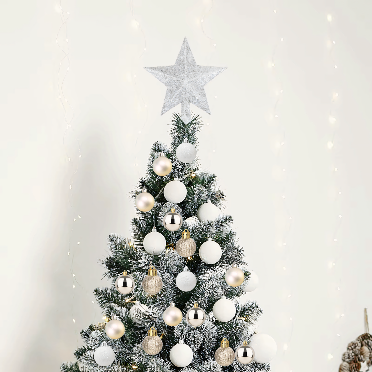 Ziemassvētku eglīšu rotājumu komplekts 30 gab. zvaigzne eglītei