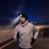 Ziemas cepure ar LED lukturi skriešanai melna