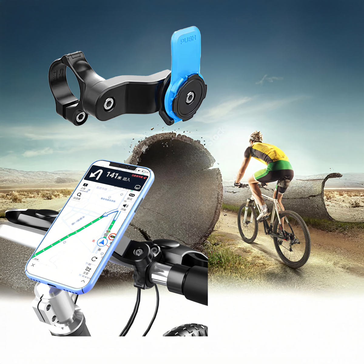 Velo Turētājs ar Vibrāciju Slāpētāju Telefonam