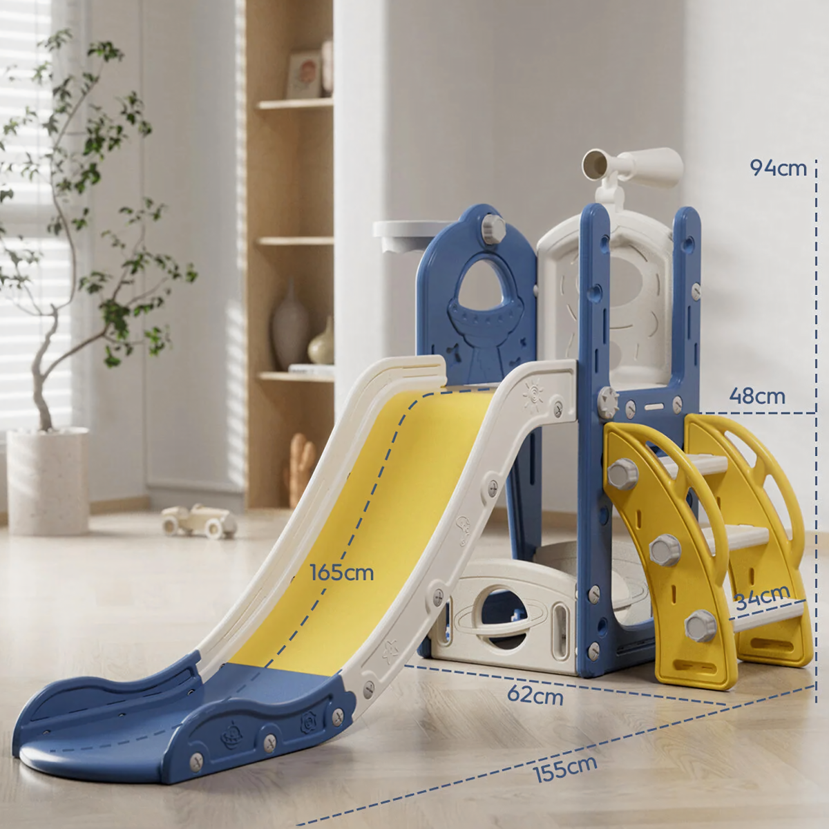 Bērnu slidkalniņš ar kāpnēm dārzam 2in1