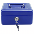 Metāla kase naudu monētām dokumentiem seifs atslēgas