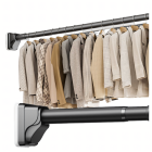 Teleskopiskais Aizkars Stienis un Drēbju Pakaramais