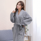 Sieviešu Viesnīcas Klasiskais Ērts Silts Mīksts Pelēks Halāts